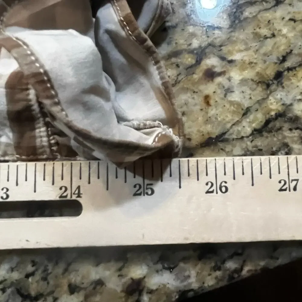 Maeve The Colette Pants 32 Gingham Brown Ruffle Hem Cropped Wide Leg Cottagecore - Picture 7 of 8